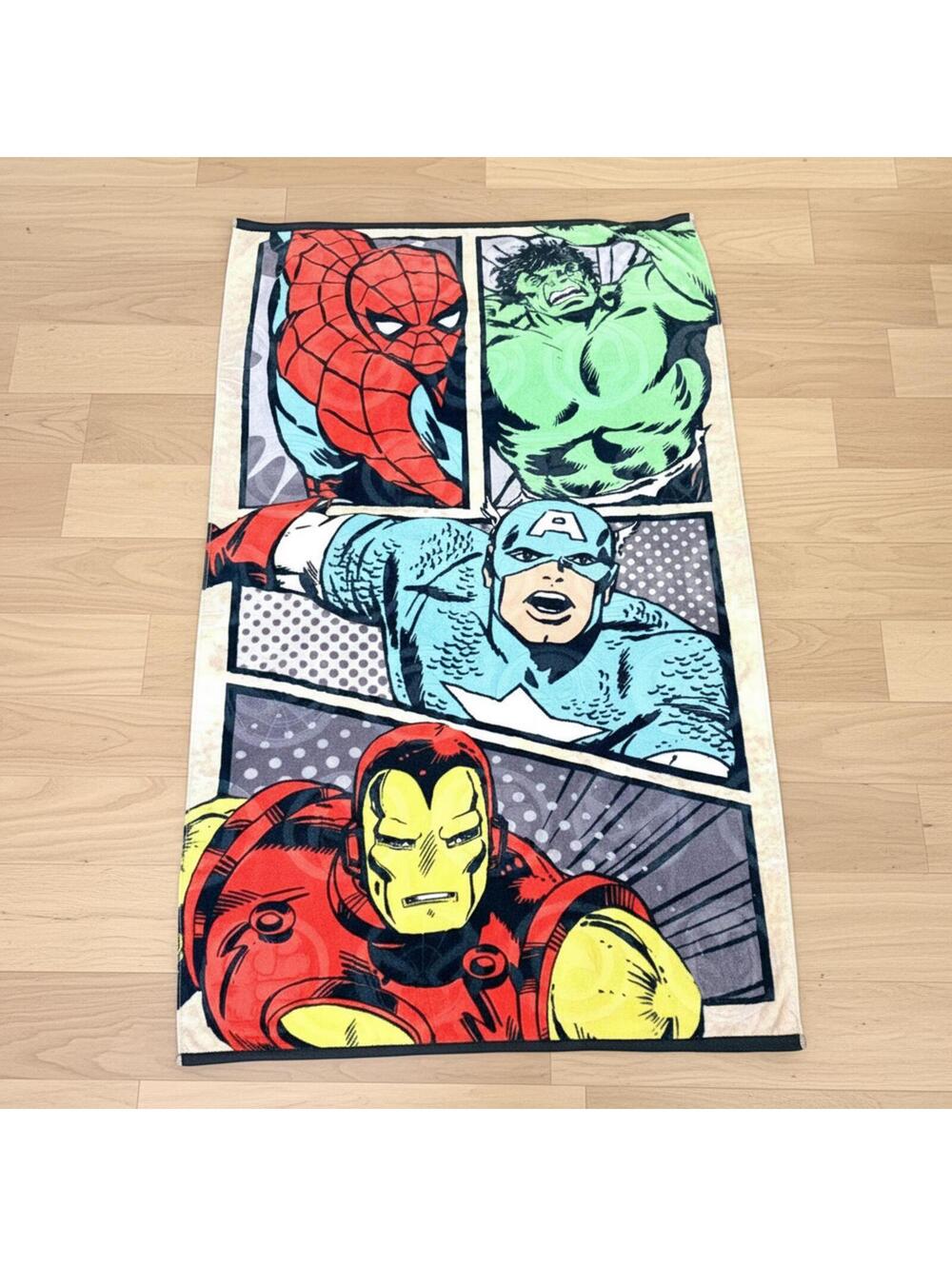 Marvel Beach Towel featuring Spider-Man, Hulk, Capt America, and Ironman 57”x33”